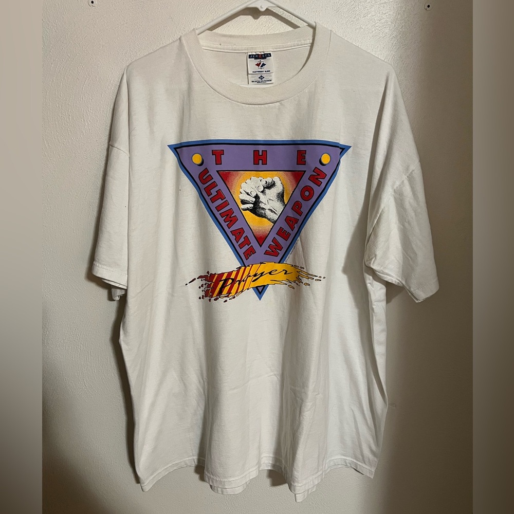 JERZEES Vintage 90's "The Ultimate Weapon Prayer" Graphic T Shirt Women's Sz 2XL